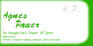 agnes pauer business card